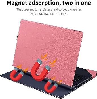 Laptop Case for Lenovo IdeaPad Slim 3X - 2025/IdeaPad Slim 3 15Q8X10 Laptop 15.3''[not Compatible with Any Other Model] ,IdeaPad Slim 3 15AHP10 2 in-1 PU Leather Inside Pocket Cover (Pink)