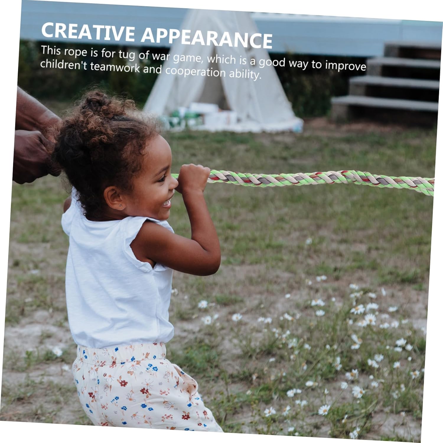 VILLCASE Twisted Tug of War Rope Durable Cloth Material for Games for School Events Birthday Parties Community Fairs Promotes Team Spirit Cooperation Skills