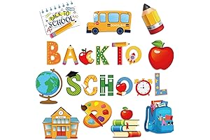 Whaline 51Pcs Back to School Cut Outs: First Day of School Bulletin Board Decoration