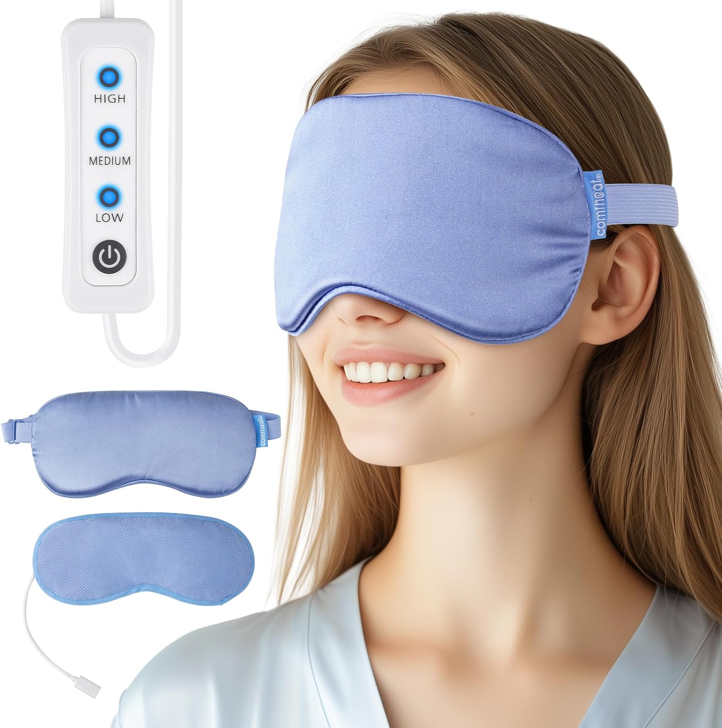 Comfheat Heated Eye Mask for Dry Eyes, USB Heated Warm Eye Compress for ...