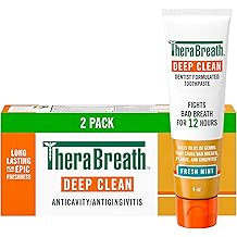 Deep Clean Toothpaste, Kills 99.9% of Germs That Cause Bad Breath, Gingivitis &amp; Plaque (1), Gentle Teeth Whitening with Fluoride for Anticavity Protection, Fresh Mint, 4 Oz, 2-Pack
