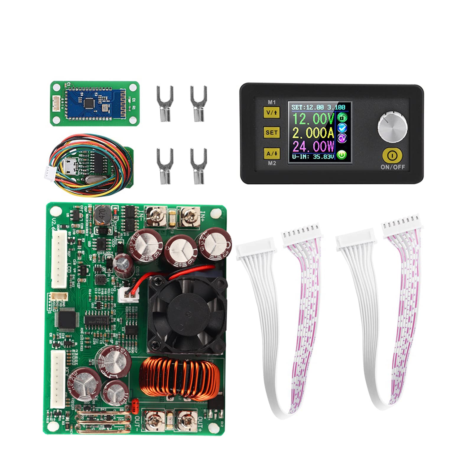 Modulo di alimentazione programmabile step-down con convertitore di tensione costante LCD a colori, funzione avanzata, alta precisione per ingegneri elettronici, fai da te (DPS5020-USB-BT)
