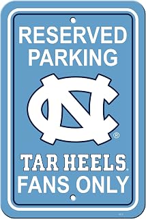 Fremont Die NCAA North Carolina Tar Heels Plastic Parking Sign, 12" x 18", Carolina Blue