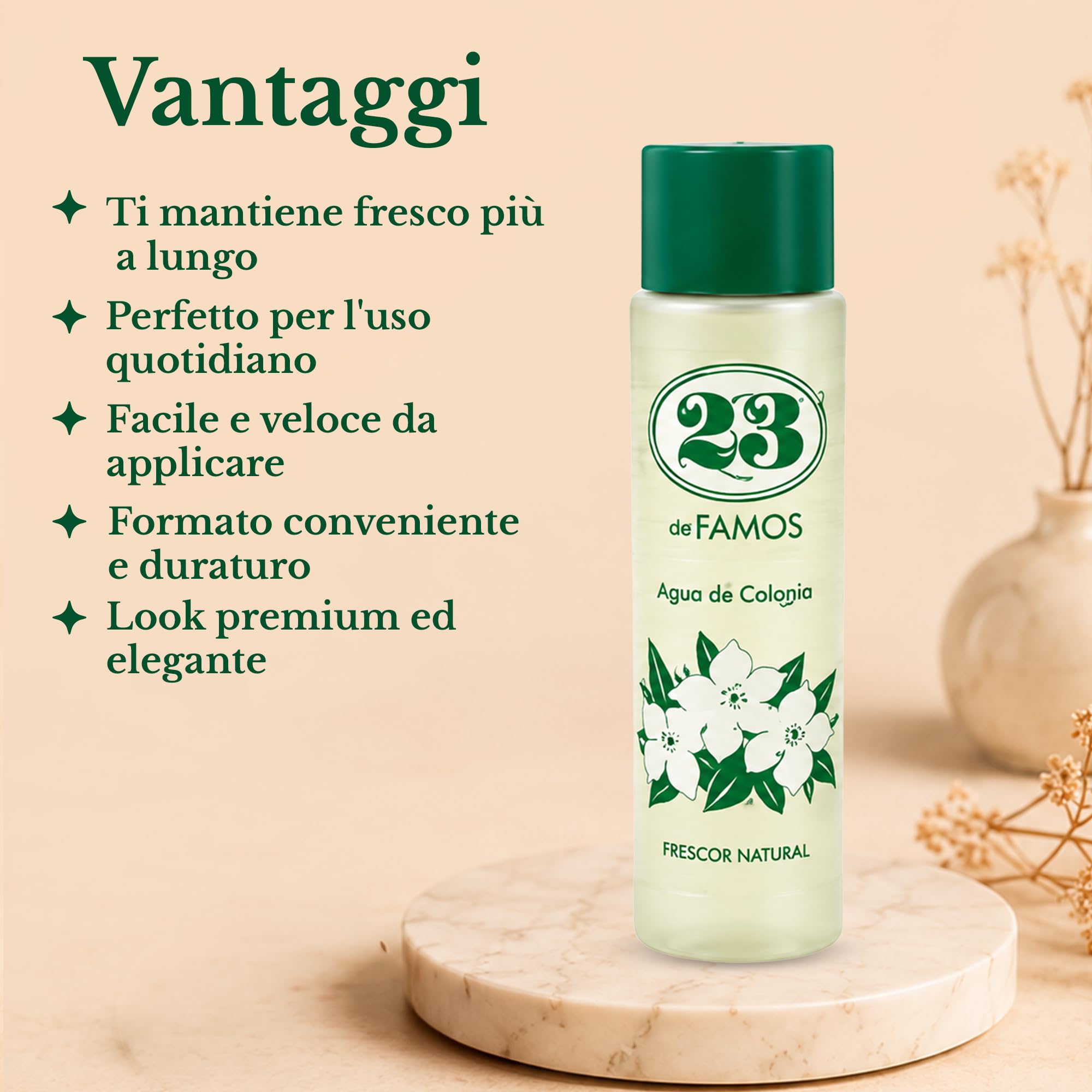 Famos Eau de Cologne 23, 300 ml – Eau de Cologne Unisex – Profumo Fresco ed Elegante – Spray Quotidiano – Collezione Spirituelle 23