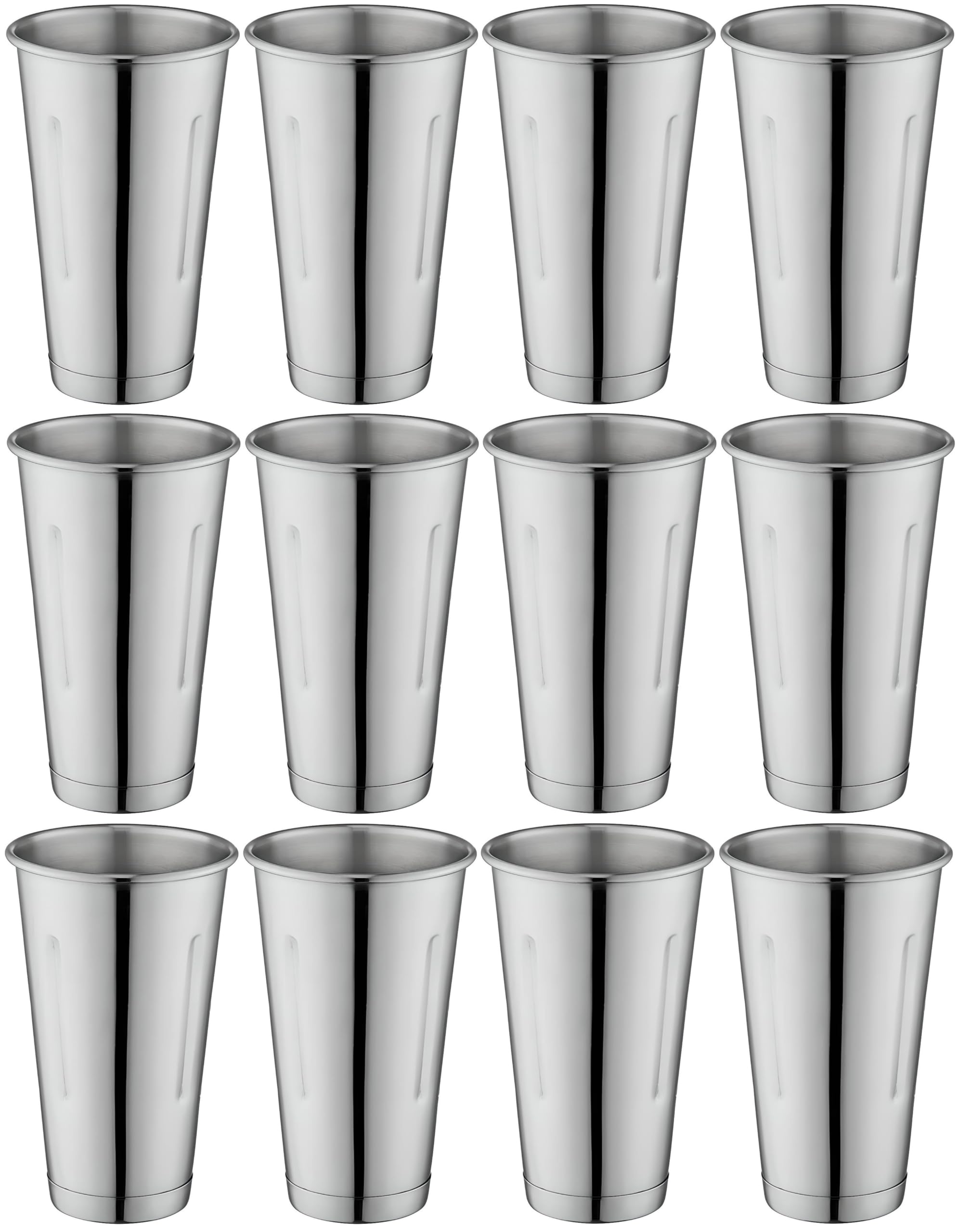 OCS Parts Malz- und Milchshake-Rührbecher aus Edelstahl, 17,8 cm, 850 ml, 12 Stück