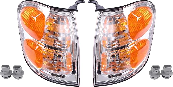 Front Turn Signal Light Replacement Set for 2001-2004 Toyota Sequoia & 2004 Toyota Tundra Double Cab To Aug 2004, Driver & Passenger Side, Halogen, OEM 81520-0C020 81510-0C020