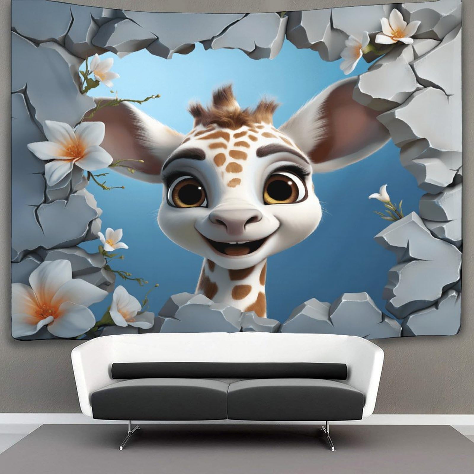 kaiyun Giraffe 3 Tapestry Tapestries 3D Wall Hanging Home Decorations for Room 100cmx150cm