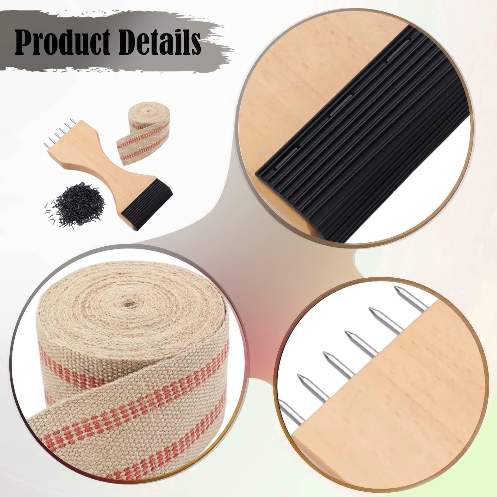 Stretcher Equipo para Estirar Cinchas en Tapicería Herramienta con Palanca Ergonómica Tensor de Madera con Cinta de Yute Accesorio para