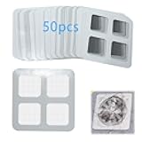 Aphohome 50 Pack Disposable Shower Drain Hair Catcher - 4x4in Mesh Stickers, Drain Hair Catcher for Bathroom, Bathtub, Kitchen Sink, Laundry - Traps Human & Pet Hair, Disposable Mesh Drain Cover
