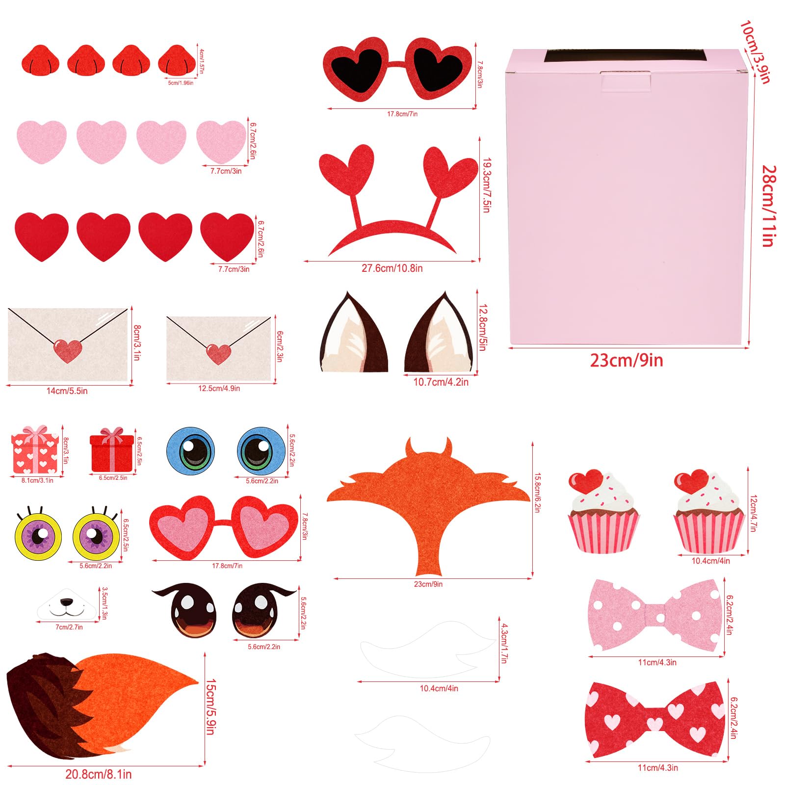 Valentines DIY Mailbox for Boys Girls Valentine's Day Fox Card Box for School Classroom Girls Boys Gifts Exchange Valentines Party Favors Kits