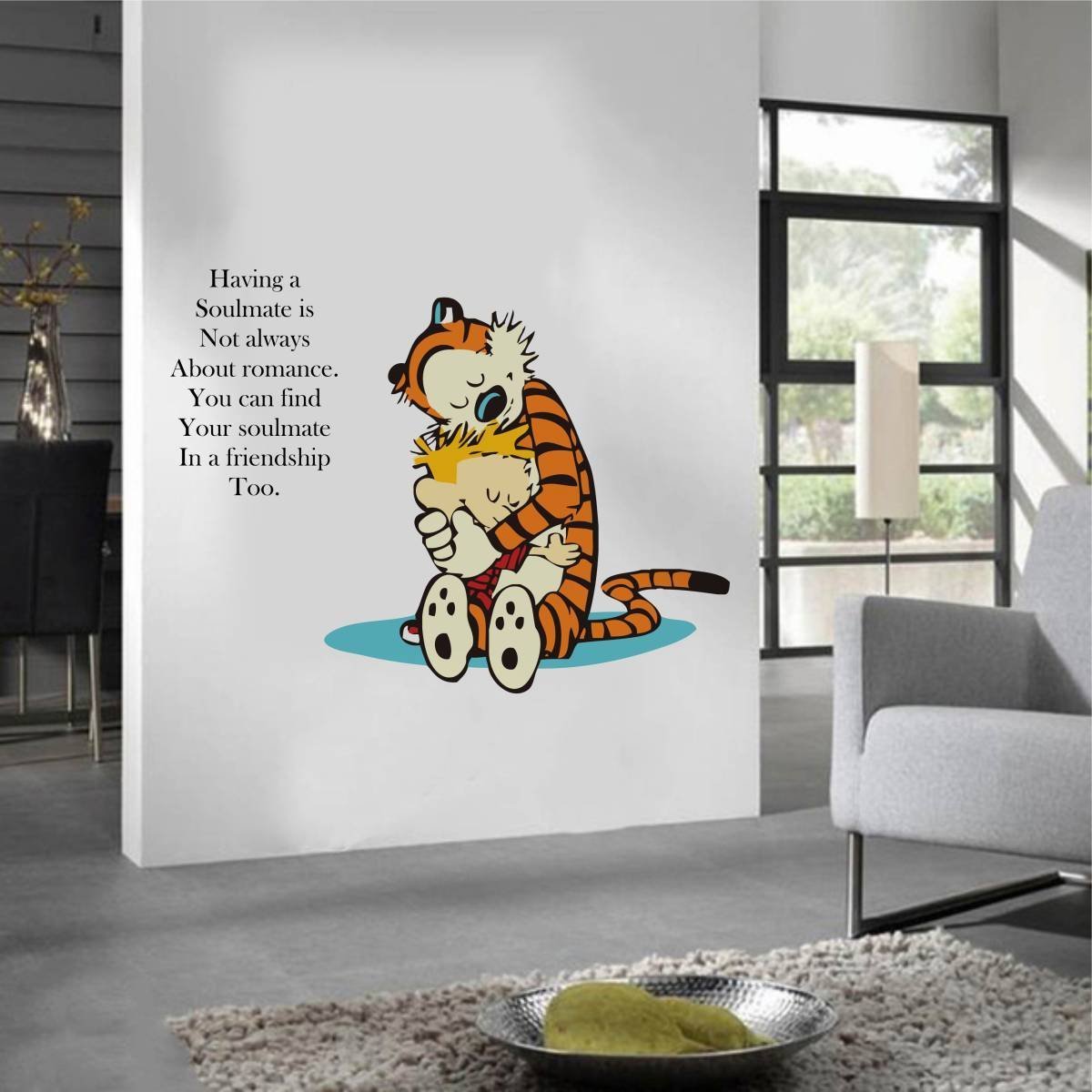Calvin and Hobbes Quote DIY Wall Sticker Removal Vinyl Home Decor Wall Decor Decal Wall Murals 75 x 100 cm