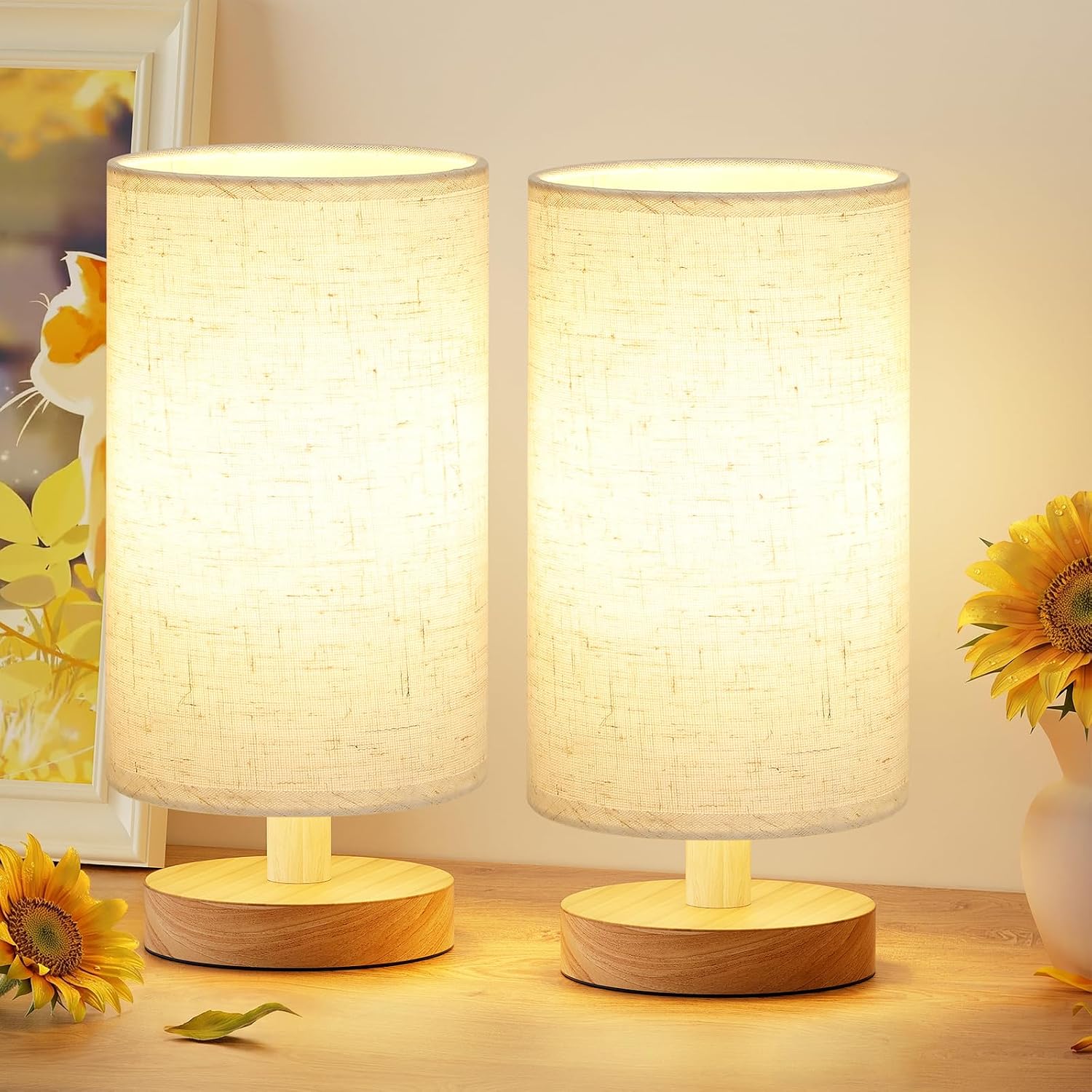 Expertenurteil & Zusammenfassung : PreeOtti Nachttischlampe 2er Set Tischlampe K