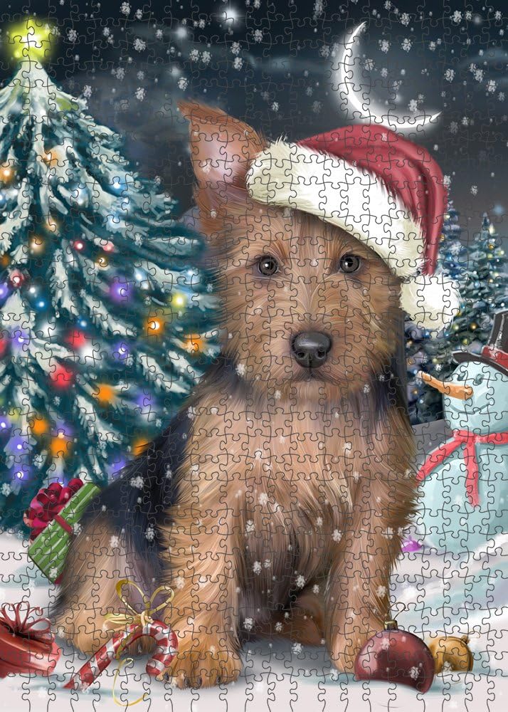 Have a Holly Jolly Christmas Australian Terrier Dog Jigsaw Puzzle for Adults - Animal Printed Interlocking Puzzle Game Artwork - Gift for Dog Lover's -1000 Pcs 29.5"x19.7", PZLE58345