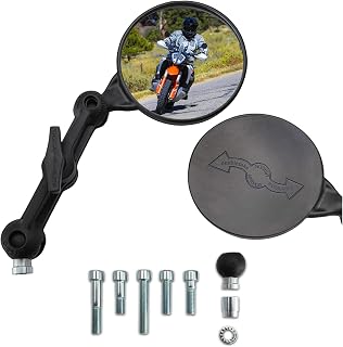 Doubletake Dual Sport 4.7" Mirror Kit 2.0, Universal Fit Folding Motorcycle Mirrors, Guaranteed for Life