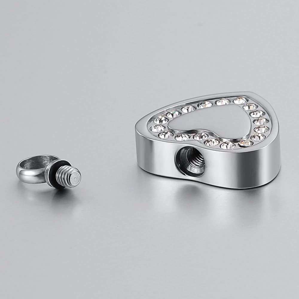 Collana Porta Cenere A Cuore In Acciaio Inox | Gioiello Commemorativo Per Ricordi - 3