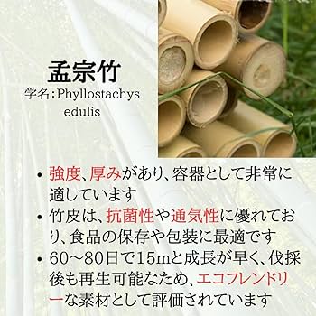 Amazon｜［京都麻の葉］高級竹製容器 - ロング｜筒 ケース