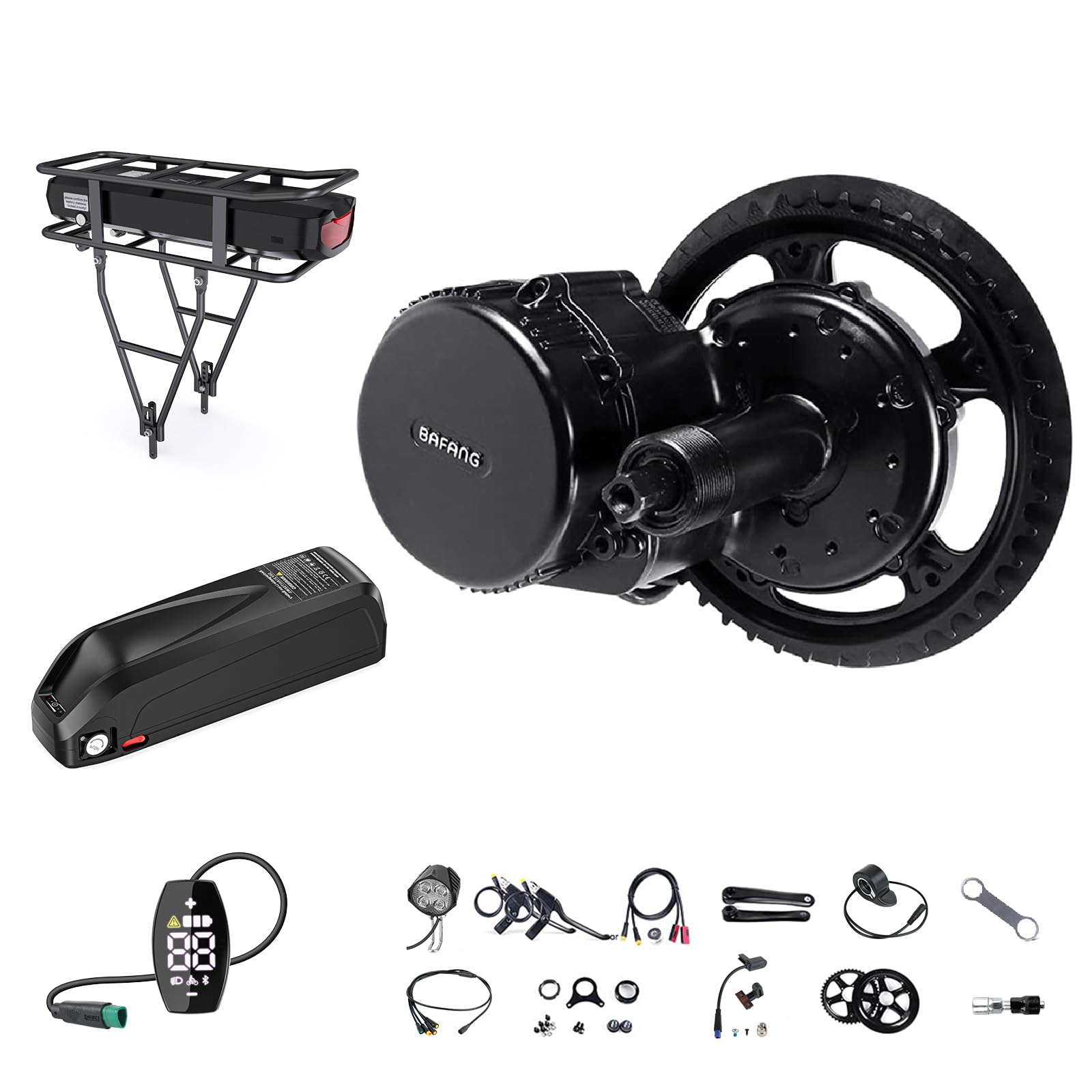 BAFANG 750W Mid Drive Kit, BBS03 BBS02 1000W 750W 500W Ebike Conversion Motor Kits with LCD Display Electric Bike Conversion Kit