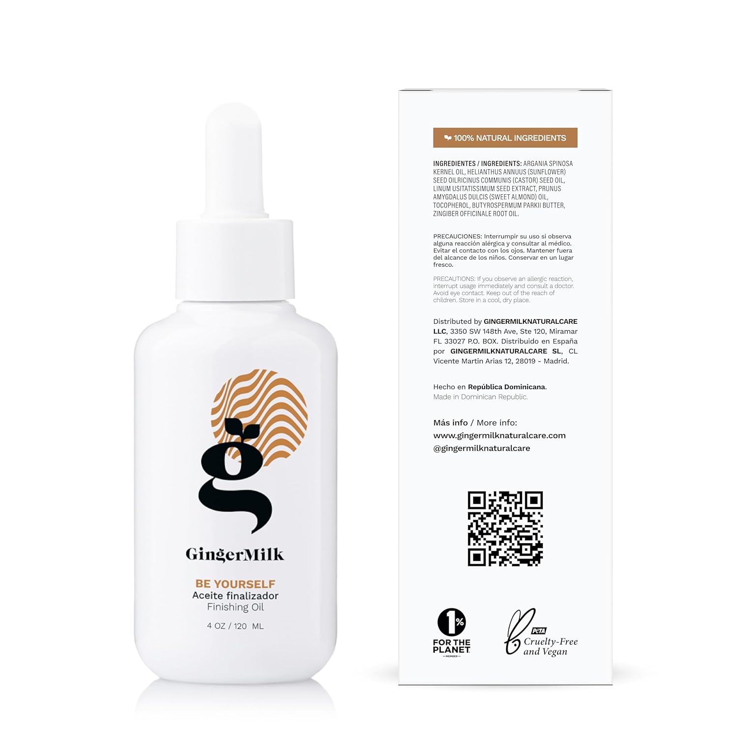 Finishing Oil for Curly, Wavy, and Coily Hair | Natural Oil-Based Formula to Seal and Retain Moisture | Strengthens, Softens, and Adds Shine | BE YOURSELF | 4 OZ - Image 2