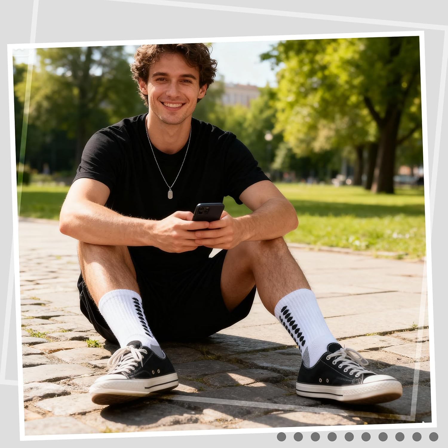 6 Pairs Grip Soccer Socks Anti Slip Athletic Socks Non Slip Sports Football Baseball Soccer Sock for Men Women - Image 3