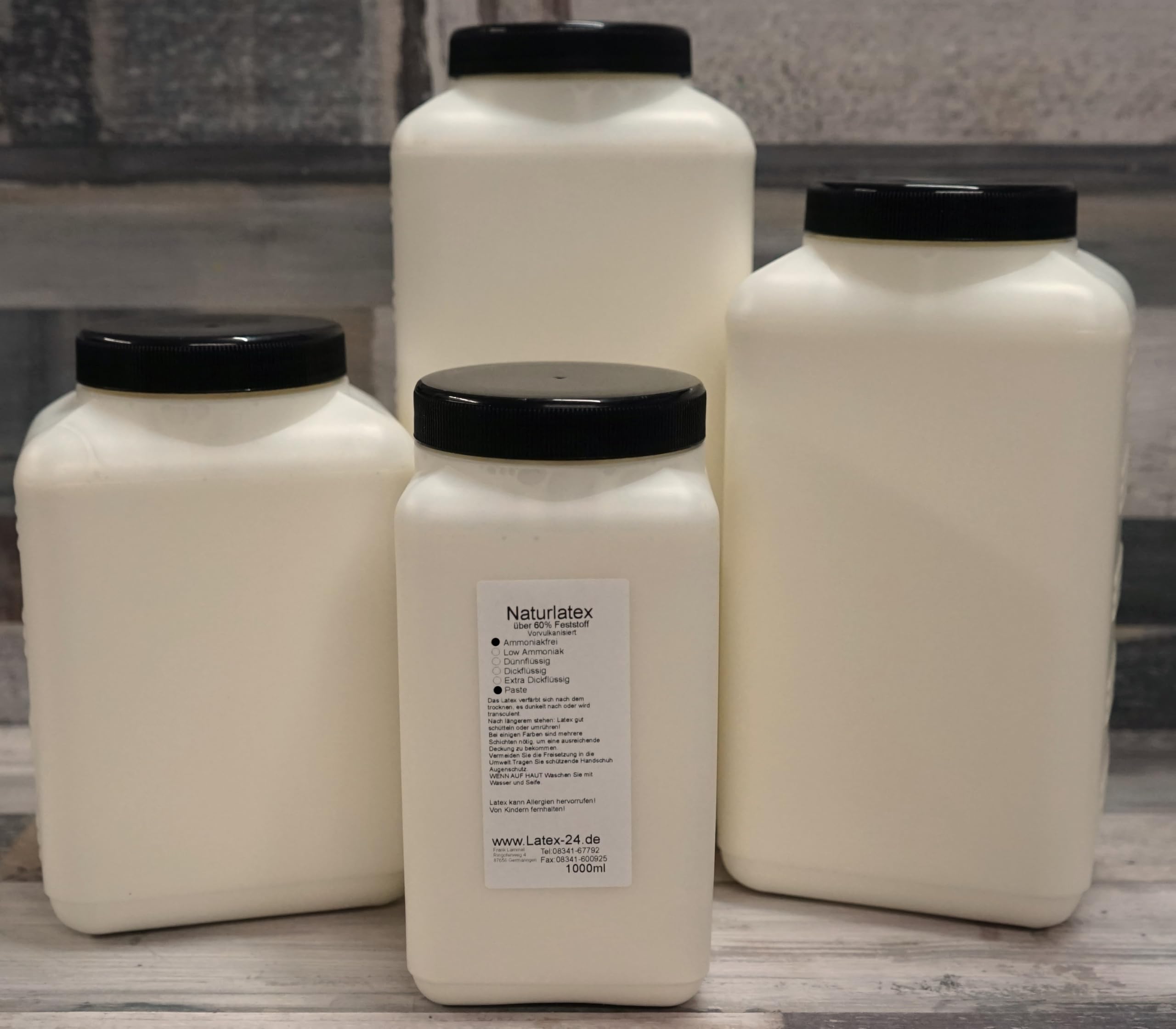 Latex-24 LatexPaste Ammoniakfrei, 1Liter, Semi-Transparent, Paste für Formenbau und Spachteln, Abformen