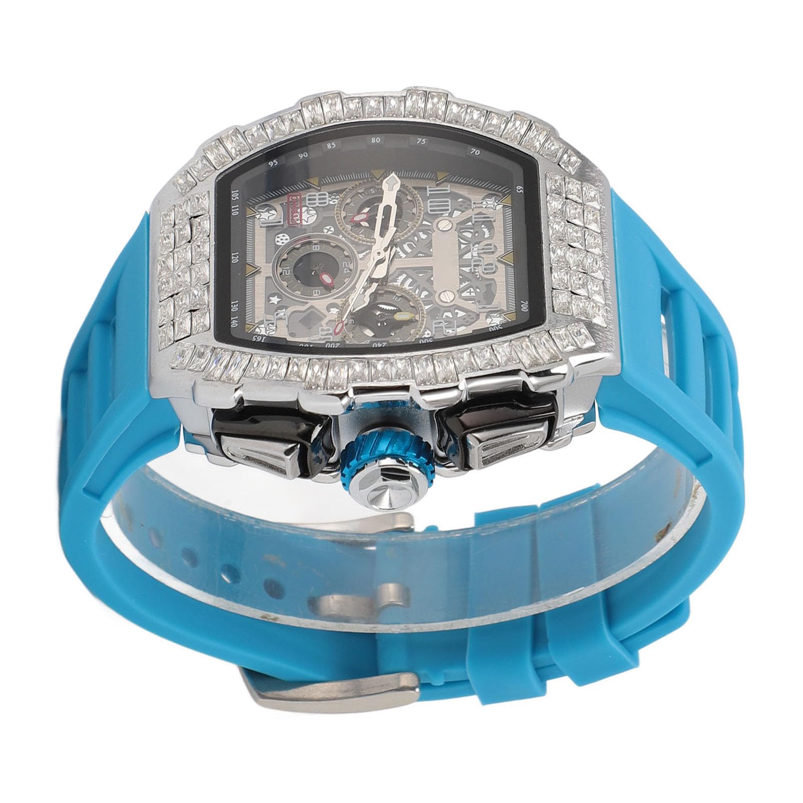 Męski Automatyczny Zegarek Mechaniczny Stylowy Pasek Silikonowy Wodoodporny do Codziennego Noszenia 30M Wodoodporny 42mm