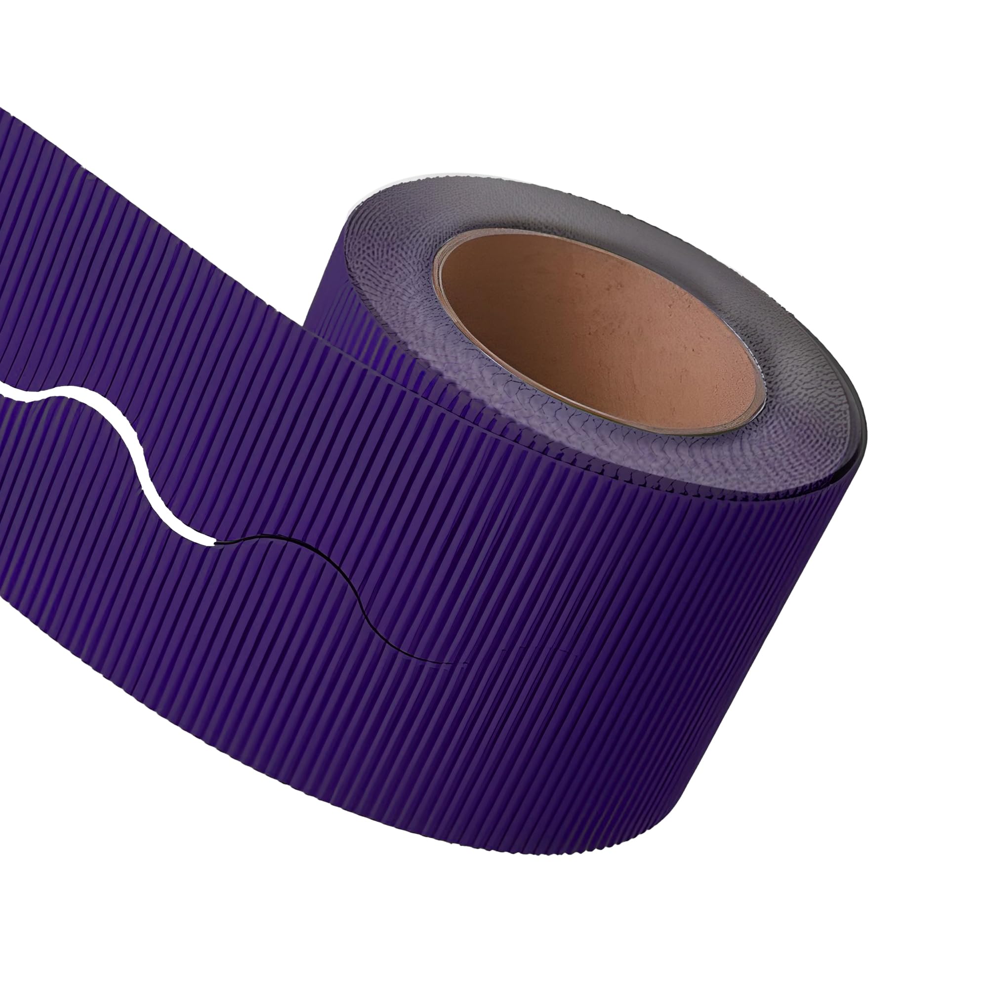 PAPERCUTZ Purple Corrugated Border Roll (5.7cm x 15 metre), School Display Borders for Classrooms Decoration, Fade Resistant Scalloped Edge Border Roll for Bulletin Boards
