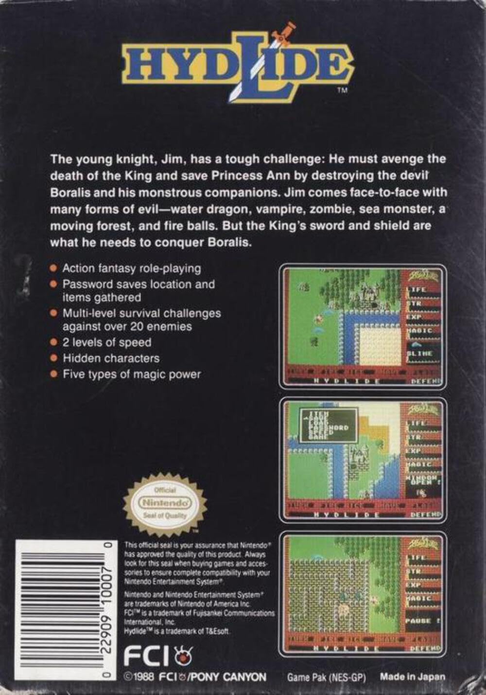 Hydlide - Nintendo NES