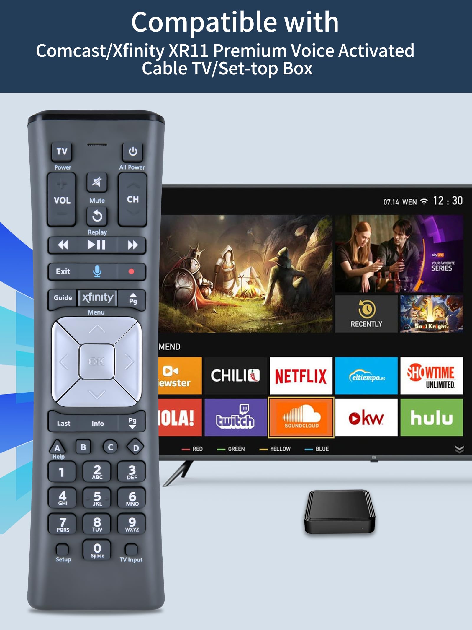 Mando a distancia de voz XR11 de repuesto para Comcast/Xfinity XR11 Premium activado por voz por cable TV retroiluminado nuevo control remoto