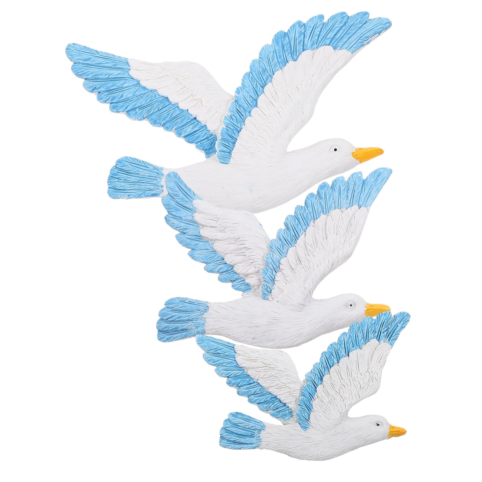 TOYANDONA 3pezzi Gocce di Uccelli Appese in Resina Gabbiani da Parete Uccelli Creativi Ciondolo da Parete per Interni Blu Destra