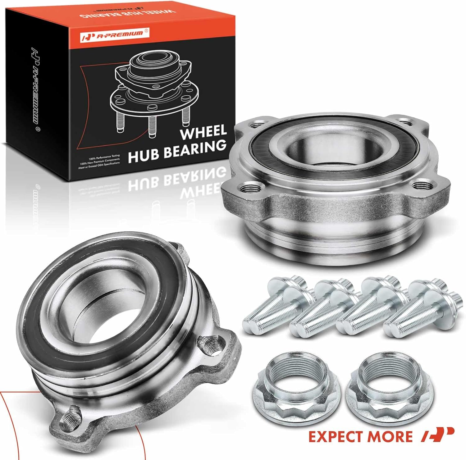 A-Premium 2 x Rear Wheel Bearing and Hub Assembly Compatible with BMW - 1997-2010 - 525i 528i 530i 535i 535i GT 535xi 540i 545i 550i 550i GT M5