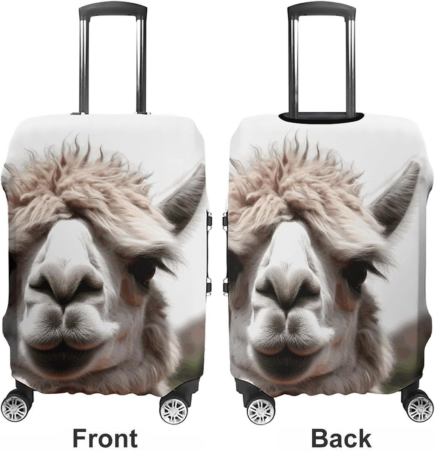 Funny Alpaca Llama Luggage Cover for Travel, Washable Suitcase Protector for Home, Anti Scratch Luggage Covers S with Zippers on Both Sides, Suitcase Stretchable Outdoor Accessories image 3