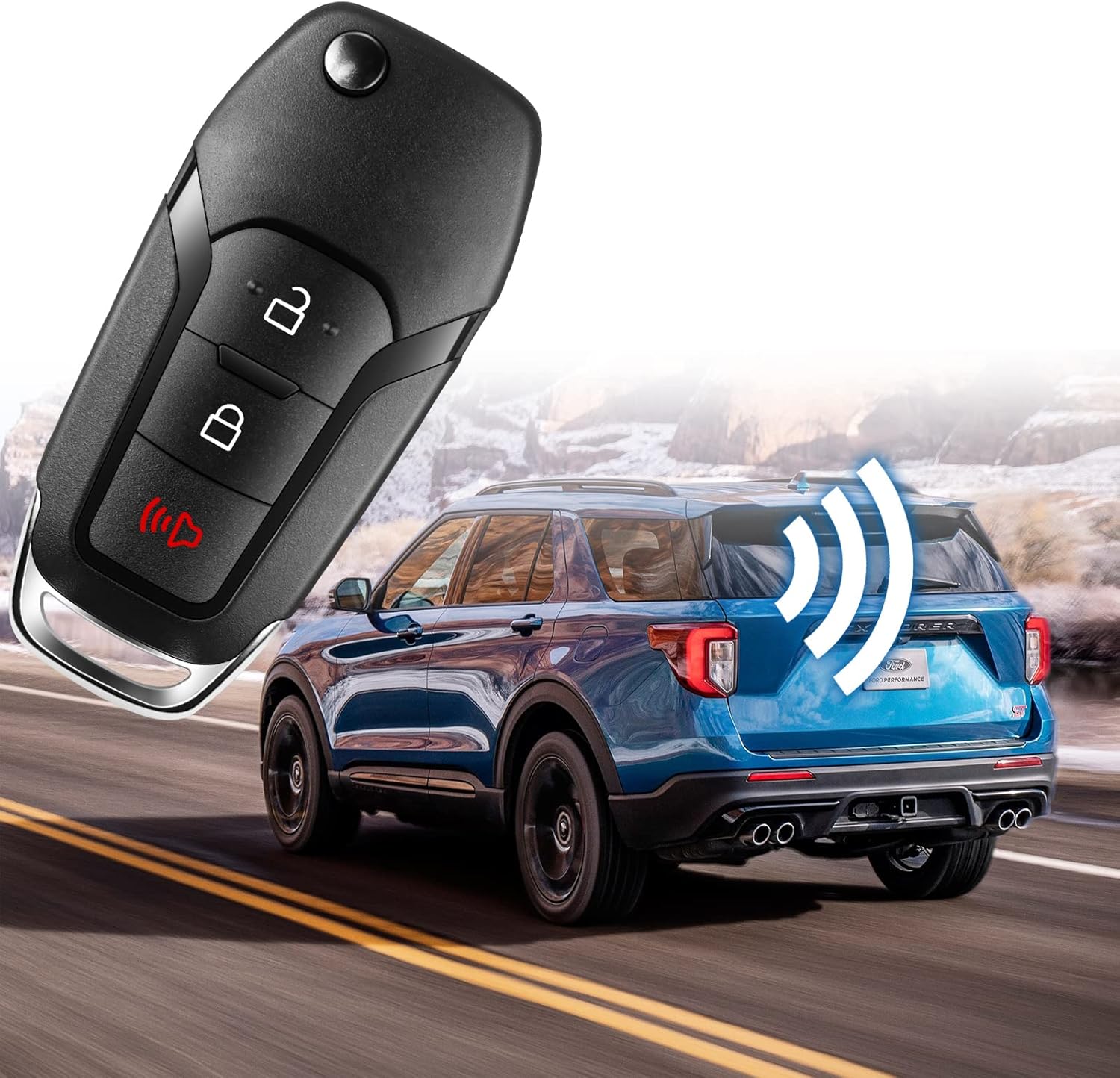 Remote Fob Compatible with Ford F-150 F-250 F-350 2015-2022| Explorer 2016-2020| F-350 F-450 Ranger Ecosport Bronco Ignition Key Keyless Entry PN: N5F-A08TAA 164-R8130