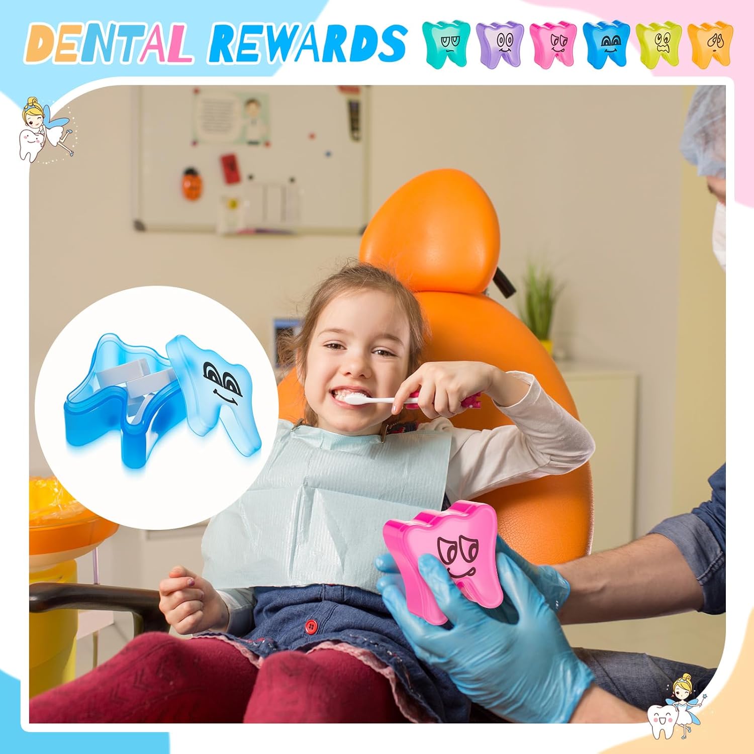 96 Pcs Colorful Tooth Saver Box for Kids Boys Girls Plastic Lost Fairy Tooth Holder Bulk Keepsake for School Classroom Dentist Baby Teeth Party Favor Bag Fillers 6 Colors 1.69*1.69*1.06 Inch