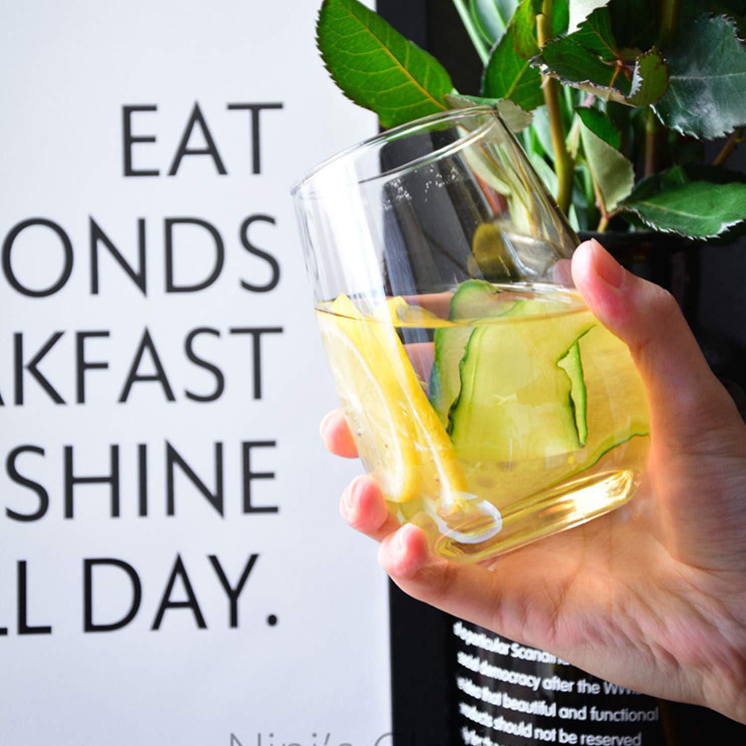 Wine Glasses 20oz,Golden Champangne Glasses,Heavy Base Beverages Cups Drinking Cups For Party,Bars,Stemless Wine Glass Round Wide Mouth Rim Drinking Tumbler,Large Cups For Red Wine White Wine 8pack â€¦