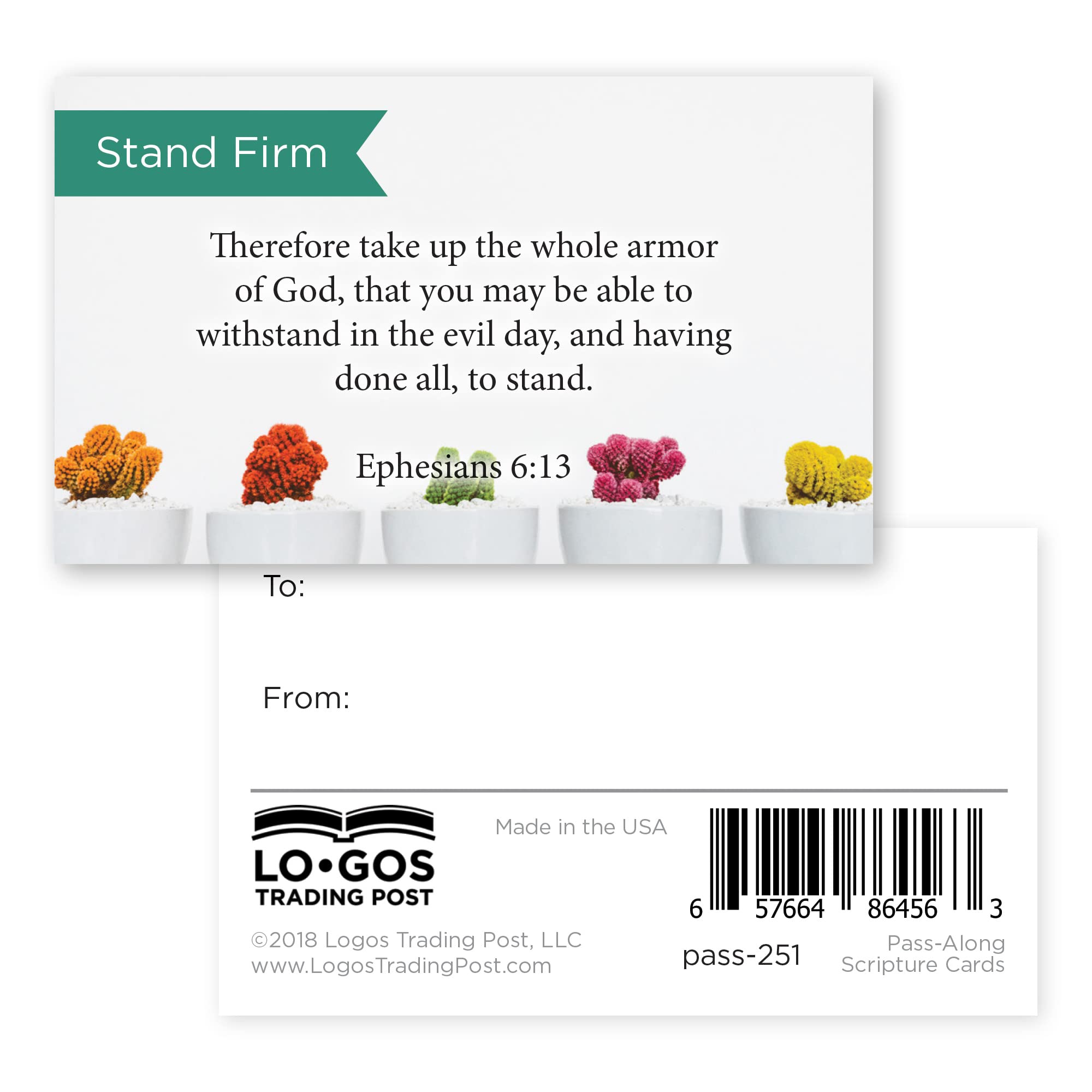 Amazon.com : Pass It On Scripture Cards, Stand Firm, Ephesians 6:13, Pack  of 25 Inspirational Bible Verse Wallet Cards for Devotional, Bible Study, &  Memorization, Small Christian Greetings for Encouragement : Office Products