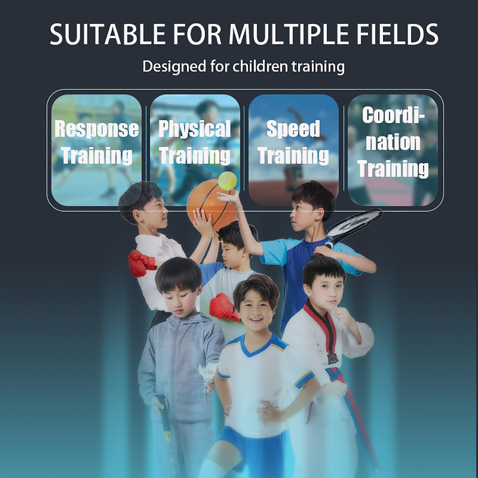 Kit de Entrenamiento de Agilidad con Luces de reacción y Control Remoto para Deportes, Mejora los Tiempos de reacción y la Velocidad para fútbol, ​​Baloncesto y Boxeo