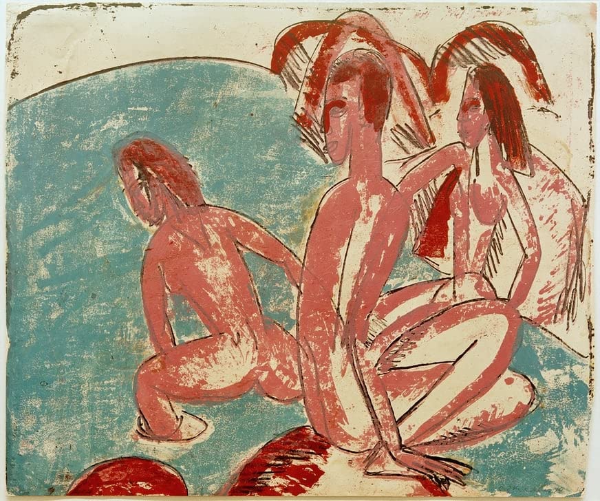 Toile trois baigneurs Kirchner pour décorer votre salon