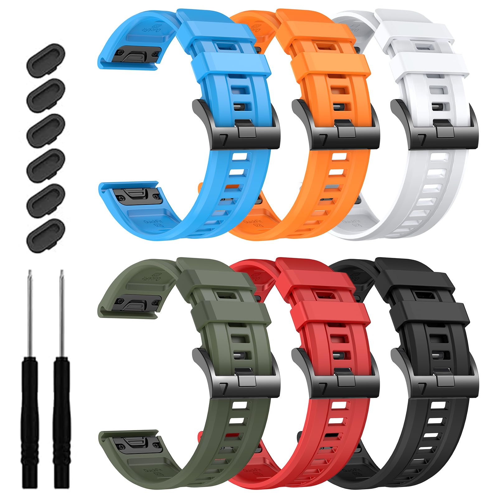 EZMVZKU 22mm Quickfit Silicona Correa de Banda para Garmin Fenix 8 47mm/E/7/7 Pro/6/6 Pro/5/5 Plus,Deportiva Pulsera Correa para Forerunner 965 955 945/Approach S70 47mm/S62/epix Pro 47mm/Descent G1