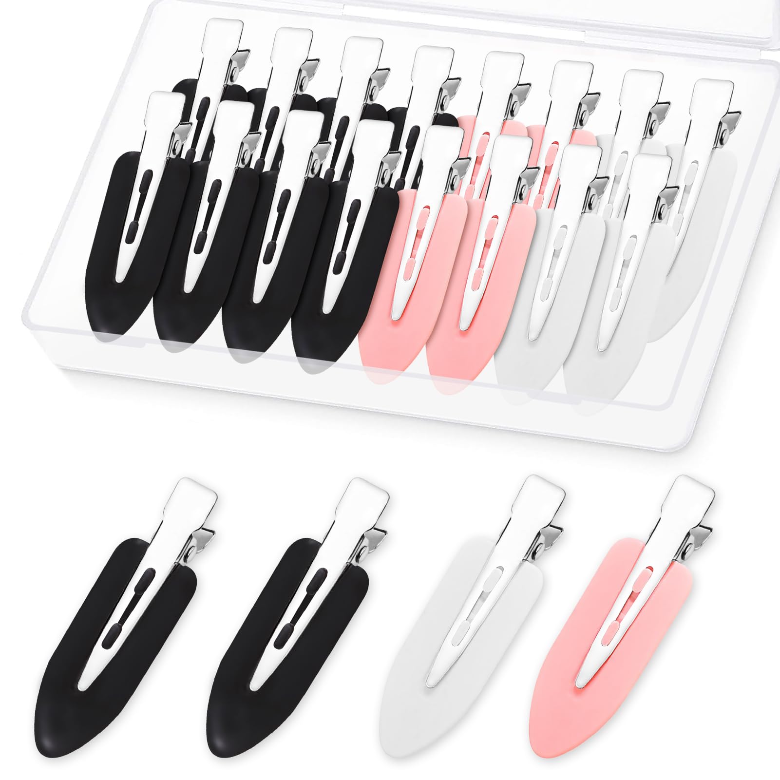 20 Pcs No Crease Hair Clips Pin Curl Clips Long Hair No Bend Hair Pins Curl Clip Makeup Application Hair Pin for Girl Woman Hairdressing Bangs Fringe Hair Styling (Black