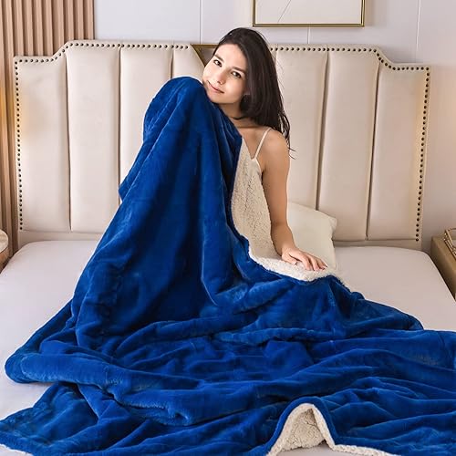 Miniatura 7 de COTTEBED Manta cálida de franela Sherpa para cama King, reversible, ultra afelpada, 580 GSM, suave, cómoda y esponjosa, manta de forro polar de