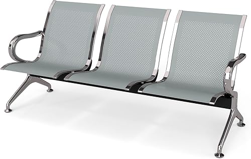 J-SUN-7 Silla de sala de espera de 3 asientos, silla de recepción de invitados de oficina, bancos de recepción de aeropuerto para banco, salón,