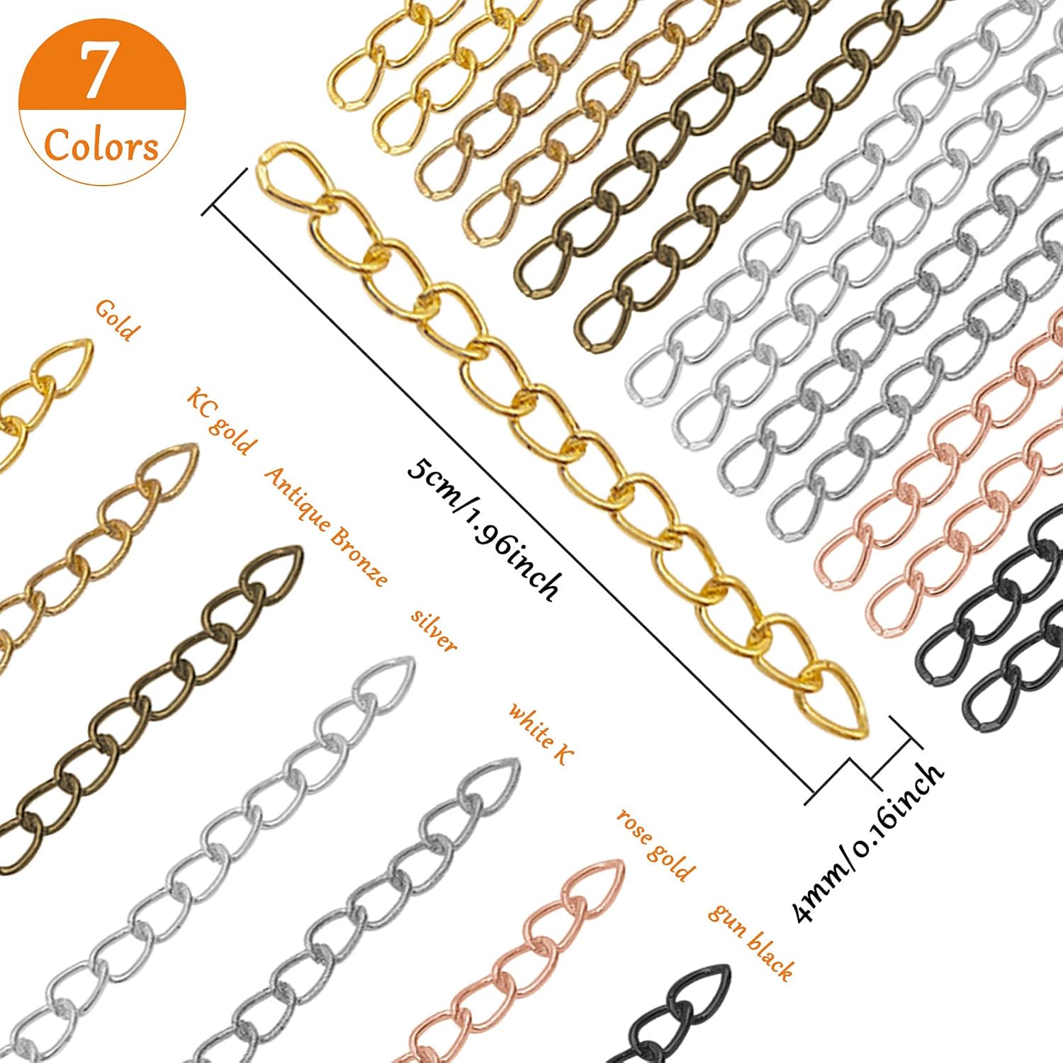 350Pcs Chain Extender for Jewelry Making,Bracelet Extension Tails Stainless Steel Necklace Extension Chain for Necklaces Bracelet,Anklets,Jewelry Making Supplies - Image 5