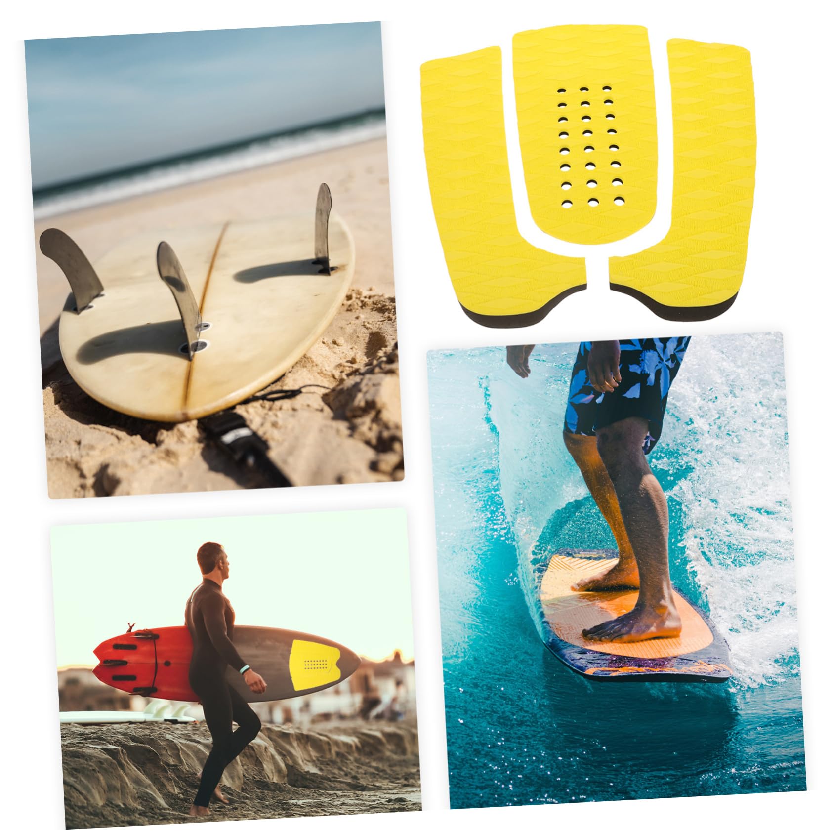 Toyvian 1juego Almohadillas De Traction Antideslizantes para Tablas De Surf y Resistente Al Desgarro Accesorios De Surf para Estabilidad y