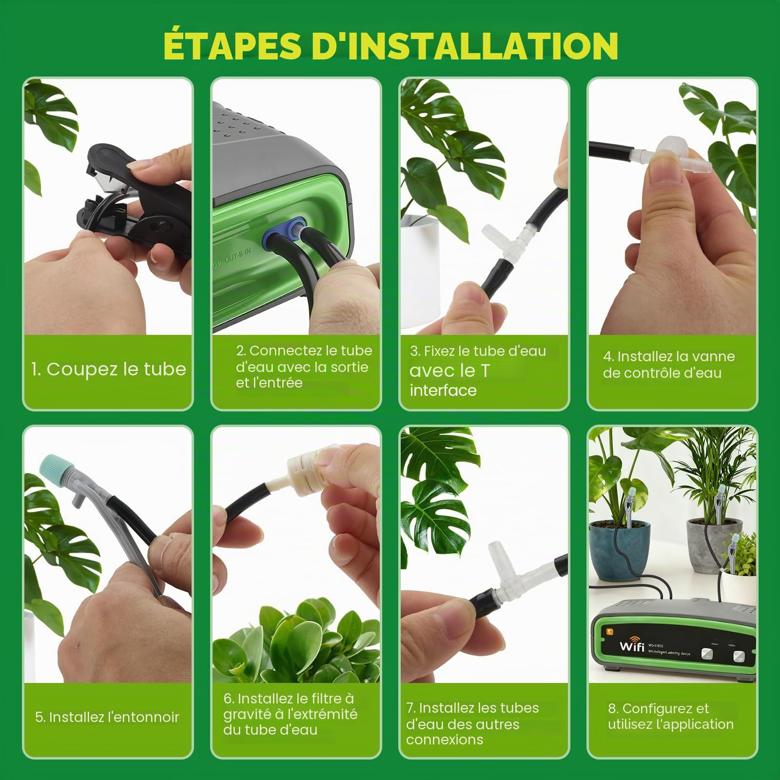 Système D'Irrigation Automatique Wifi Intérieur Avec Double Pompe Contrôle Par App Arrosage Automatique Pour 20 Plantes En Pot Balcon
