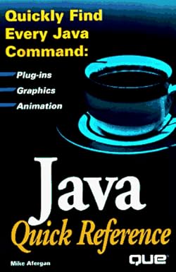 Java Quick Reference: Afergan, Michael M.: 9780789708687: Amazon.com: Books
