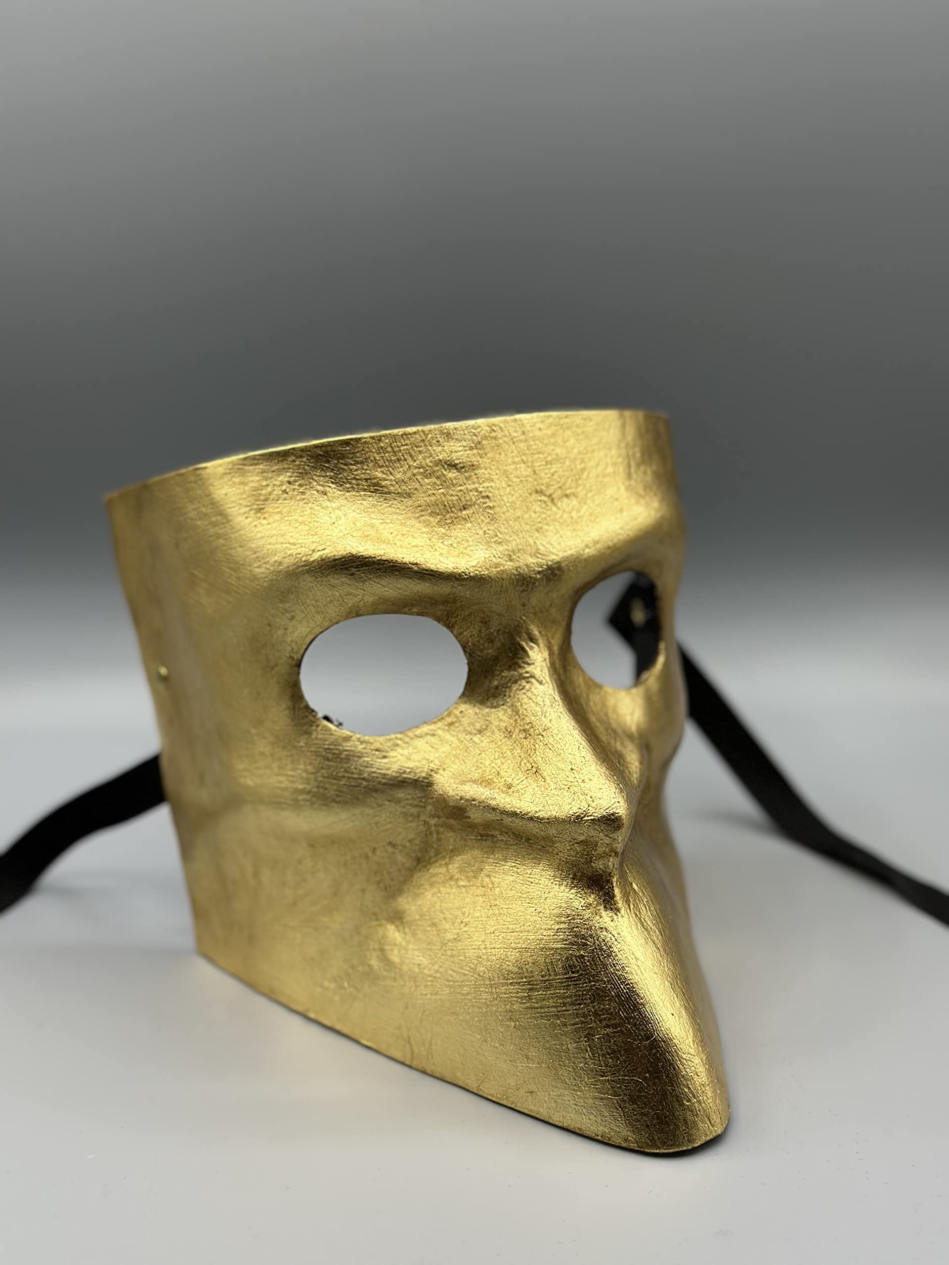 Maschera Bauta in oro - Maschera veneziana - Maschera di Carnevale - Maschera di Gala