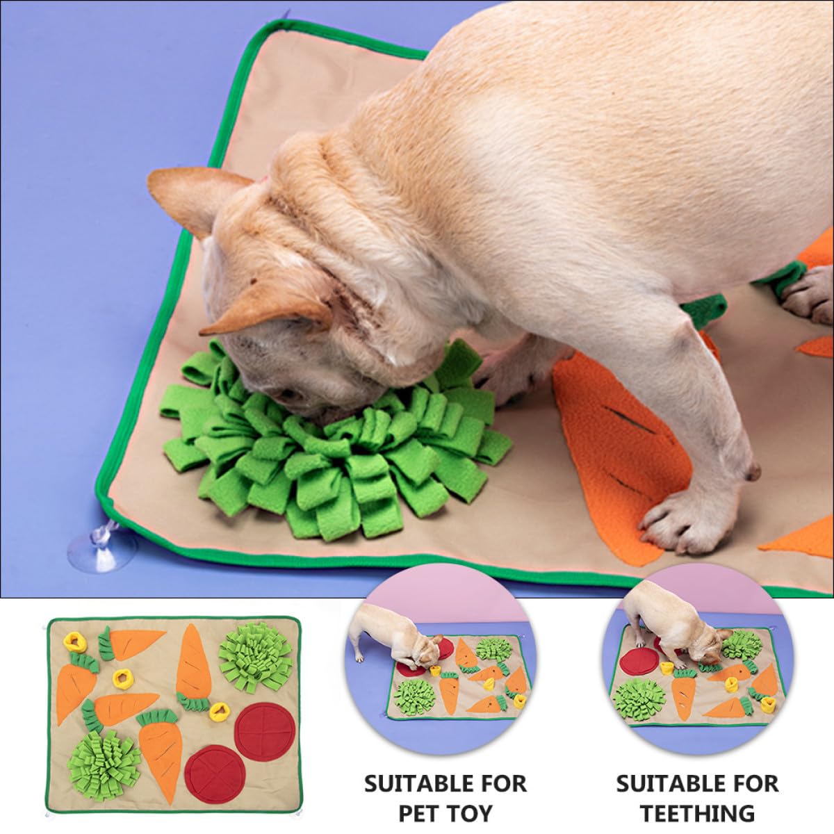CLISPEED Interaktive Futtermatte für Hunde aus Polarfleece mit Natürlicher Such und Futterfunktion als Kreatives Schnüffelspielzeug zum Fördern der Artgerechten Beschäftigung