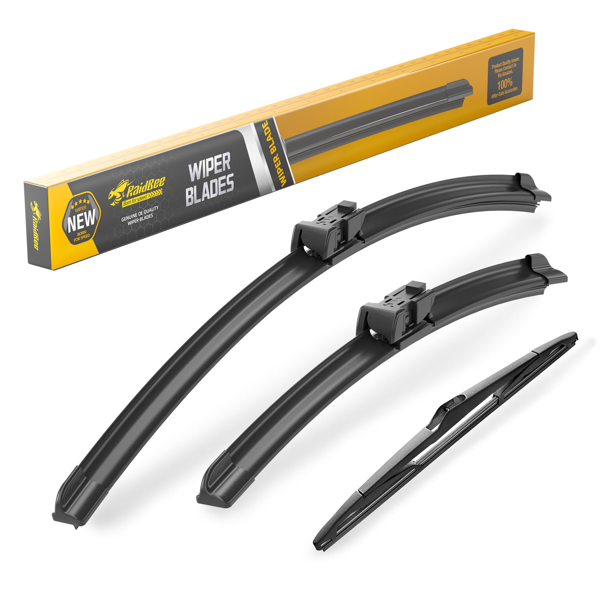 Raidbee® Windshield Wiper Blades Replacement for Ford Fiesta 2009-2011 2012 2013 2012 2014 2015 2016 2017 2018 2019 All-Season OEM Quality 3 Pack 26"+15"+12"