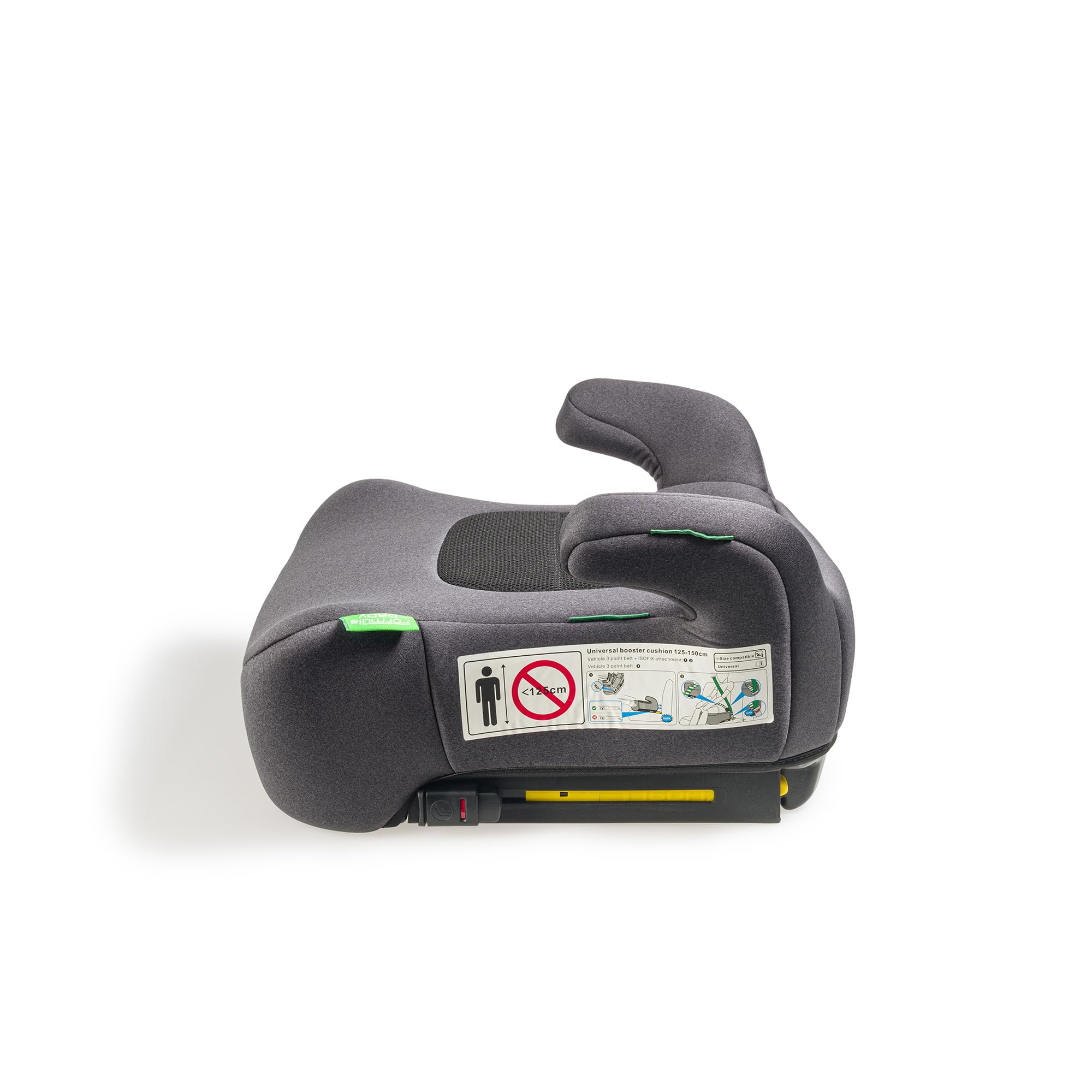 FORMULA BABY Siège auto réhausseur Salsafix | 6-12 ans | Léger | Facile à installer | Ventilé | Ceinture ou combinaison Isofix | Gris