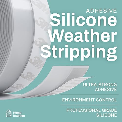 Miniatura 2 de Tira de sellado de silicona autoadhesiva de 33 pies para ventanas, puertas, puertas de ducha de vidrio, burlete de puerta corrediza, tapón de